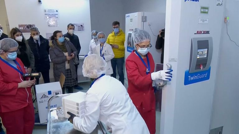 Romania received its first Pfizer/BioNtech vaccine on Boxing Day