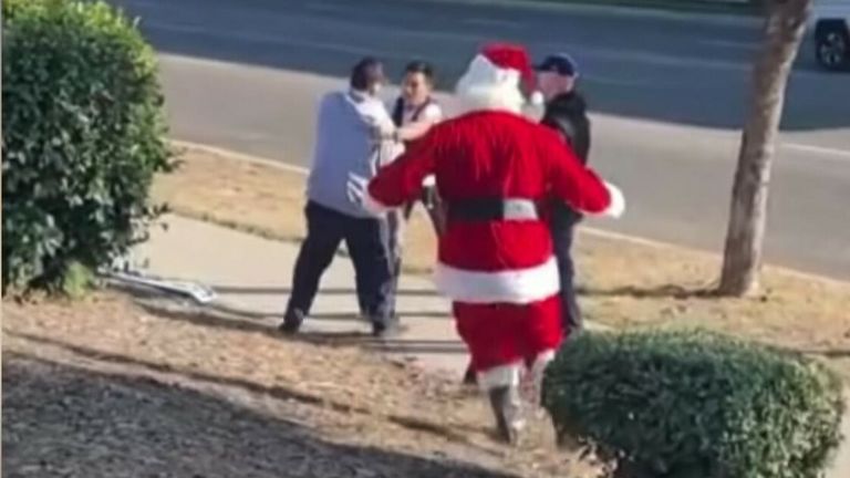 Santa tackles suspects