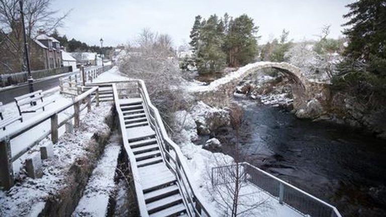 Snow in Corbridge, Cairns, National Park, Scotland on December 24