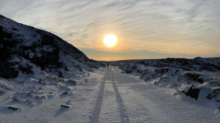 Scene this morning in North Yorkshire Moores.  Image: orthnorthyorkswx