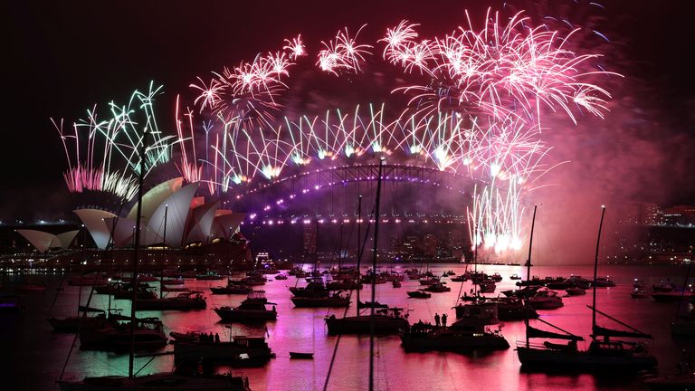 New Year&#39;s Eve celebrations in Sydney
Fireworks explode over the Sydney Opera House and Sydney Harbour Bridge during downsized New Year&#39;s Eve celebrations due to an outbreak of the coronavirus disease (COVID-19) in Sydney, Australia, January 1, 2021. REUTERS/Loren Elliott