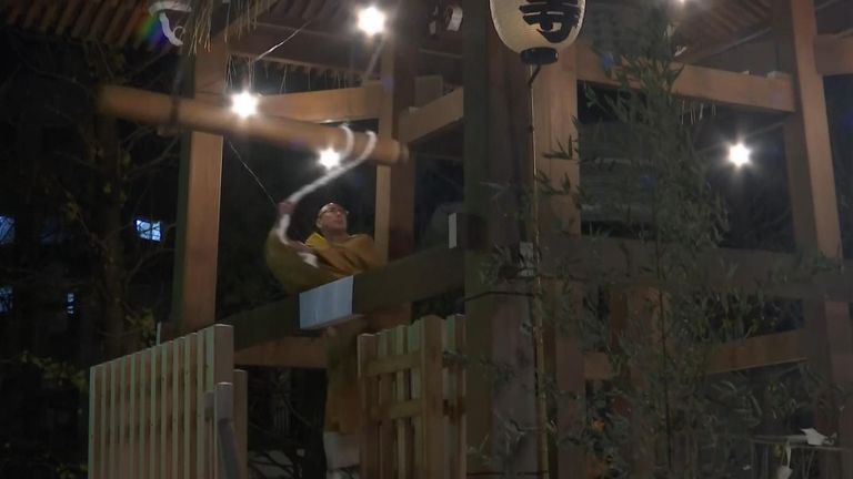 While most of Japan welcomed the new year in quietly at home, bells rung  at Tokyo&#39;s Sensoji temple. 