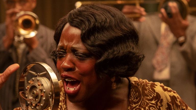 Viola Davis is celebrated blues singer Ma Rainey. Pic: Netflix