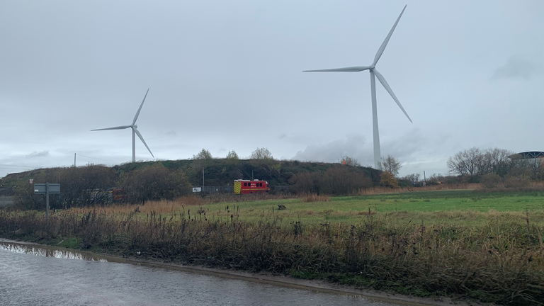 The scene follows reports of an explosion in Avonmouth, near Bristol.  Photo: Jawad Burhan