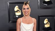 Dua Lipa at the 62nd annual Grammy Awards in Los Angeles in 2020. Pic: Jordan Strauss/Invision/AP

