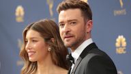 Jessica Biel and Justin Timberlake at the Emmys in 2018