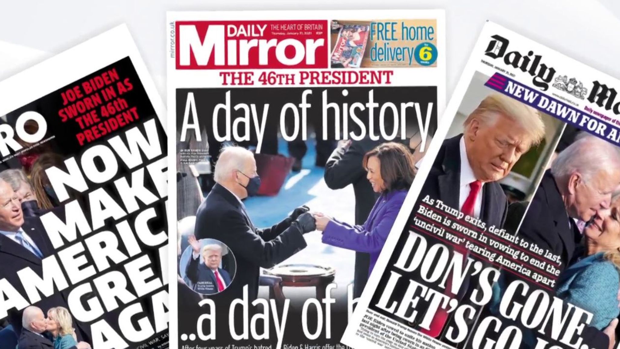 Thursday's national newspapers: How front pages are covering Biden's  swearing-in ceremony | UK News | Sky News