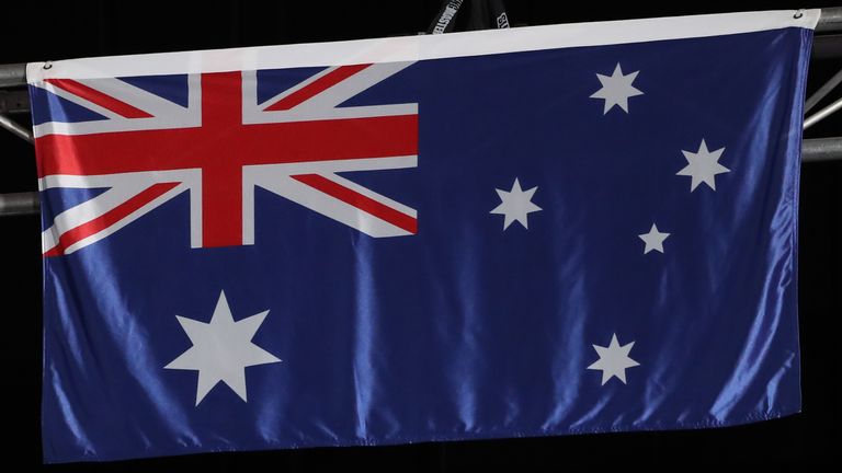 A general view of the flag of Australia at the Carrara Stadium during day seven of the 2018 Commonwealth Games