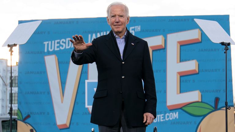 Joe Biden has been campaigning in Georgia in support of the Democrat Senate candidates