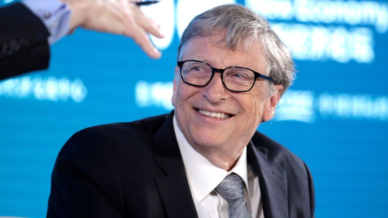 Bill Gates, Co-Chair of Bill & Melinda Gates Foundation, attends a conversation at the 2019 New Economy Forum in Beijing, China November 21, 2019