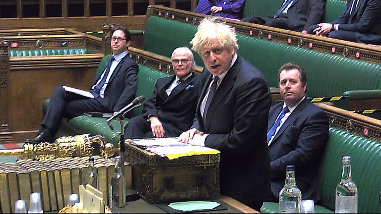 Prime MInister Boris Johnson gives a statement on COVID-19 to the house