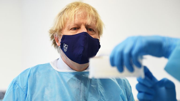 Covid 19 Boris Johnson Visits Scottish Lab Despite Sturgeon Deeming Trip Non Essential Politics News Sky News