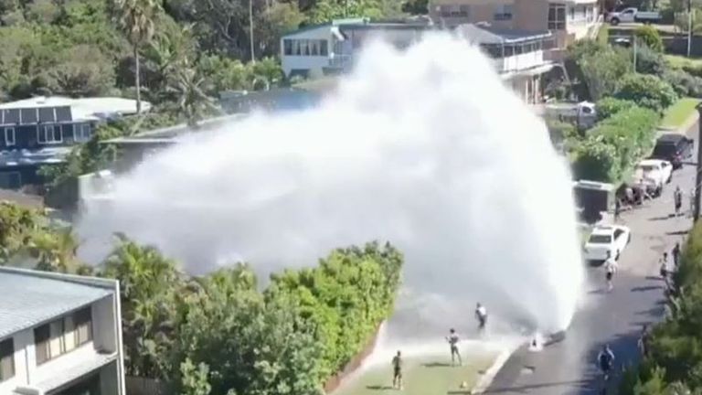 Burst water main causes chaos in New South Wales