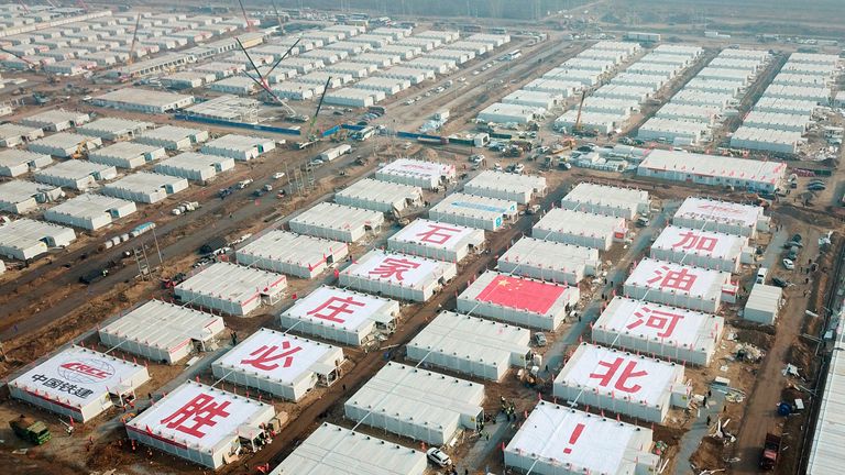 The COVID quarantine centre in Shijiazhuang, Hebei province, China
