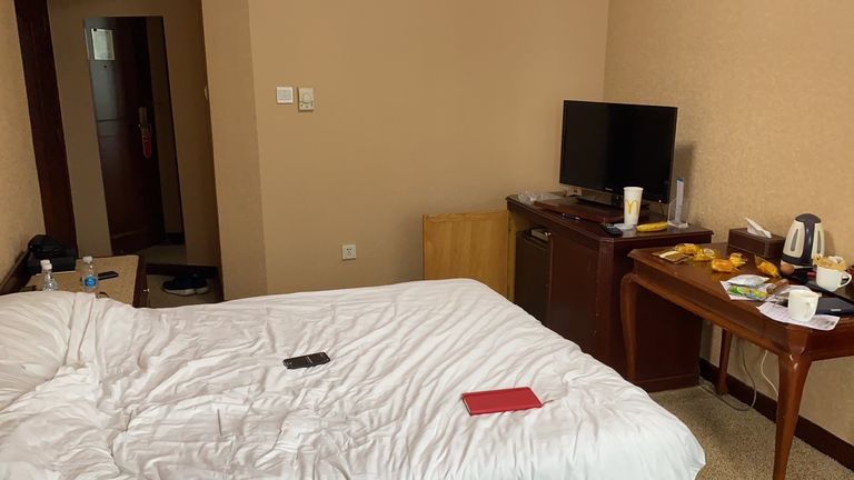 Tom Cheshire piece on his enforced quarantine in a  hotel single room in Dalian, northeast China