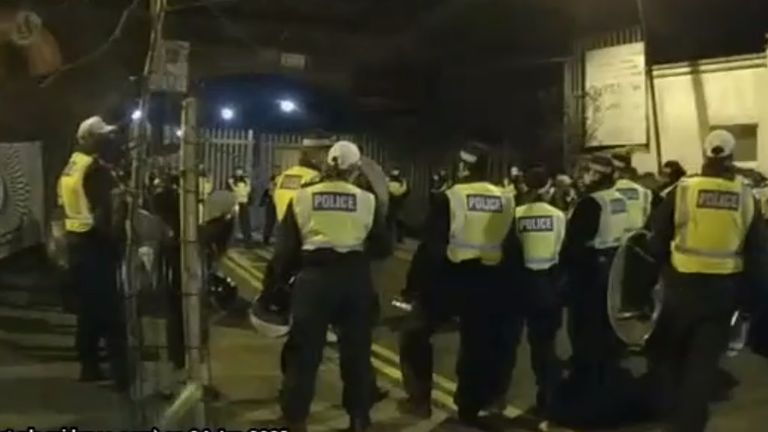 Police raid a rave in Hackney, east London