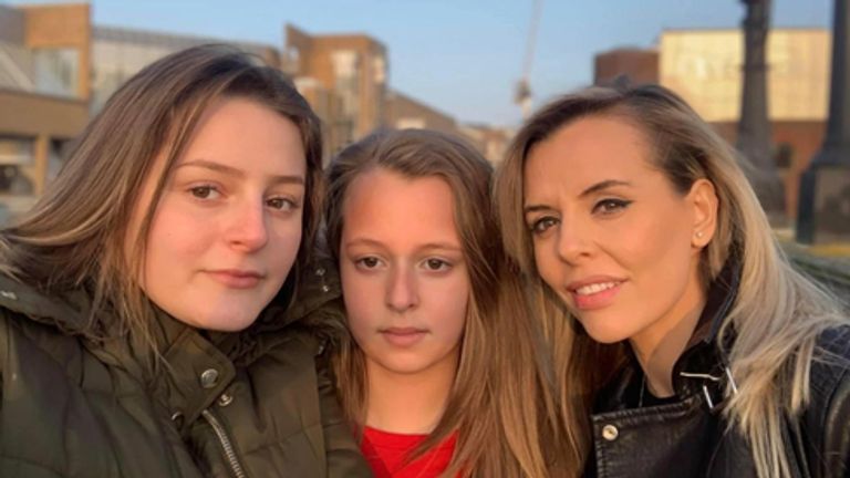 Elsa, Melissa and Alba Larkins. Elsa&#39;s baby girl was born by C-section while Elsa was in hospital suffering from serious COVID. Melissa and Alba were told their mother&#39;s life was "on a knife edge".