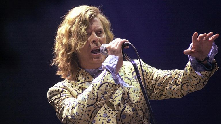 Legendry David Bowie performs at Glastonbury Festival at Pilton for the final day of the annual music event. The first time he performed at the music Festival was back in 1971.