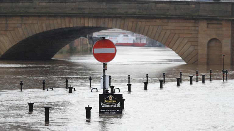 Flooding has hit many parts of the North, such as here in York