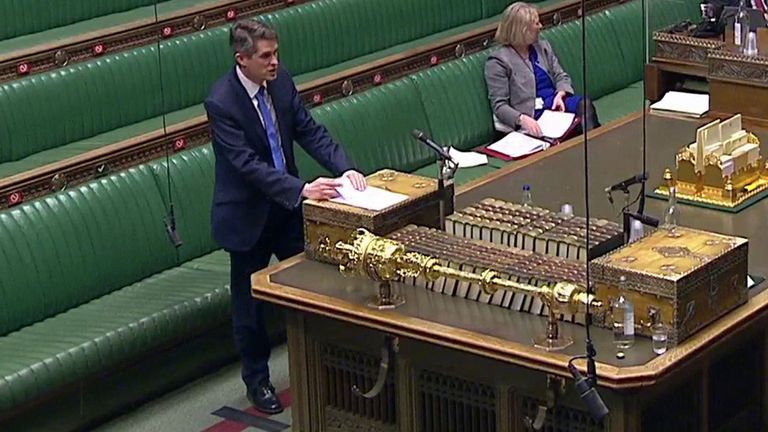 Education Secretary Gavin Williamson addresses the House of Commons. 