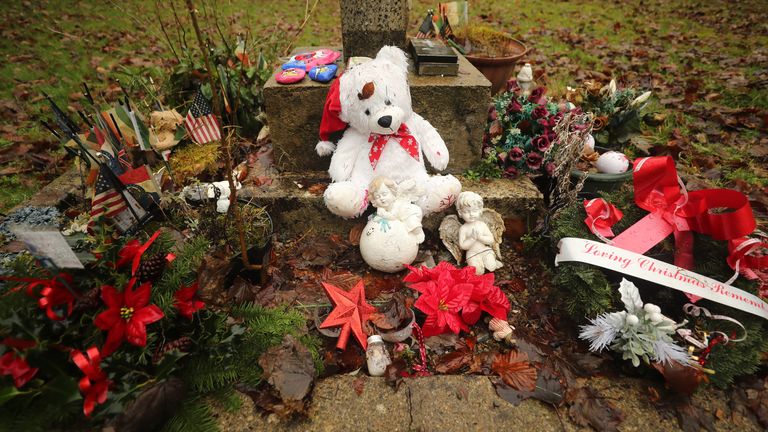 The infants graveyard at Sean Ross Abbey in Roscrea, Tipperary, which was mother and baby home operated by the Sisters of the Sacred Hearts of Jesus and Mary from 1930 to 1970.