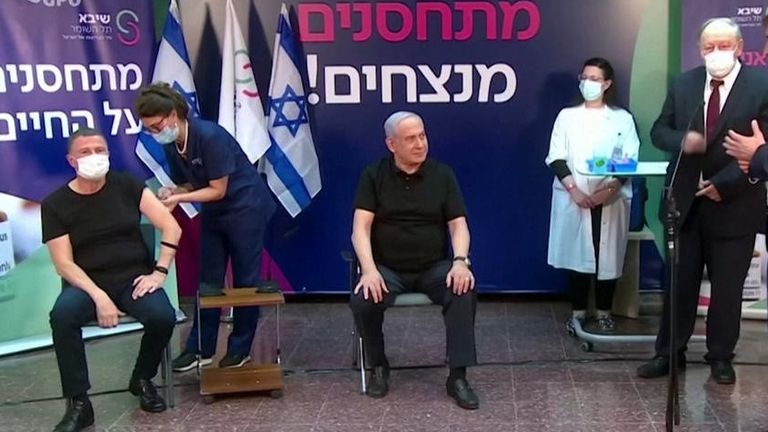 Yuli Edelstein and Benjamin Netanyahu received the first two jabs live on prime-time television last month 