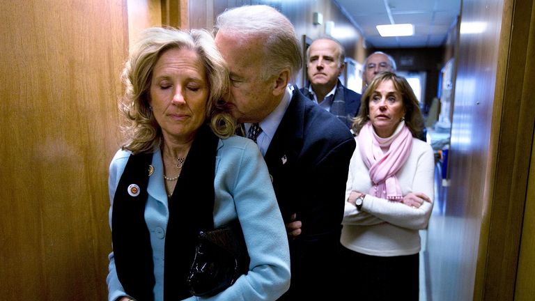 Mrs Biden has been a constant support to her husband, in his three-decade campaign to become president. Pic: AP