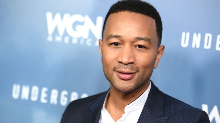 John Legend appears at a photo call for "Underground" during the WGN America 2016 Winter TCA on Friday, Jan. 8, 2016, in Pasadena, Calif. (Photo by Richard Shotwell/Invision/AP)