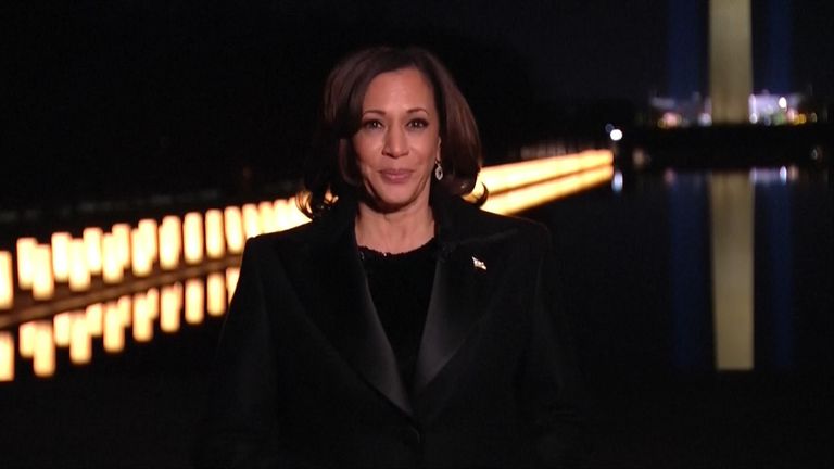 US Vice President Kamala Harris said that &#34;a great experiment takes great determination&#34; in a speech after her inauguration