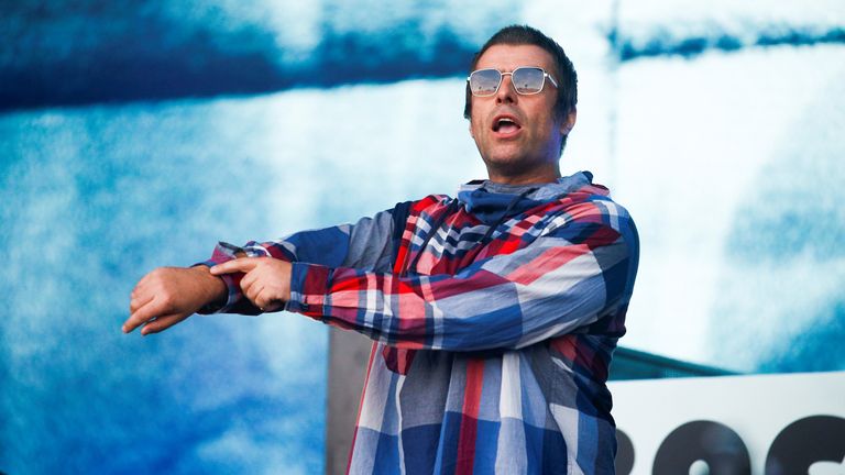 Liam Gallagher on stage at Glastonbury 2019