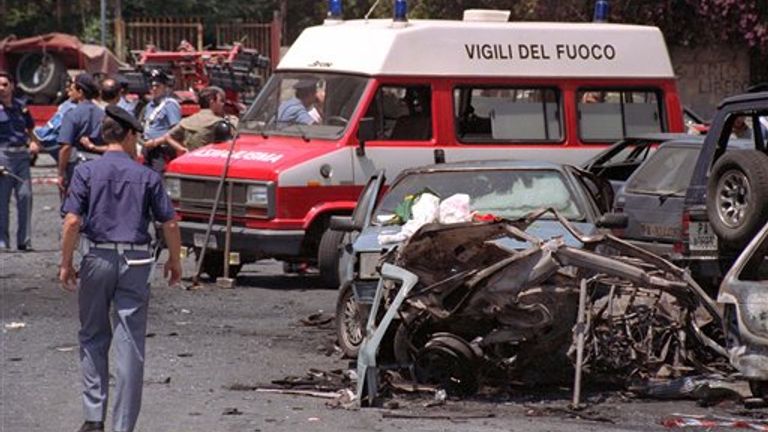 Anger over the assassination of anti-mafia judges Paolo Borsellino (pictured) and Giovanni Falcone is still felt in Italy