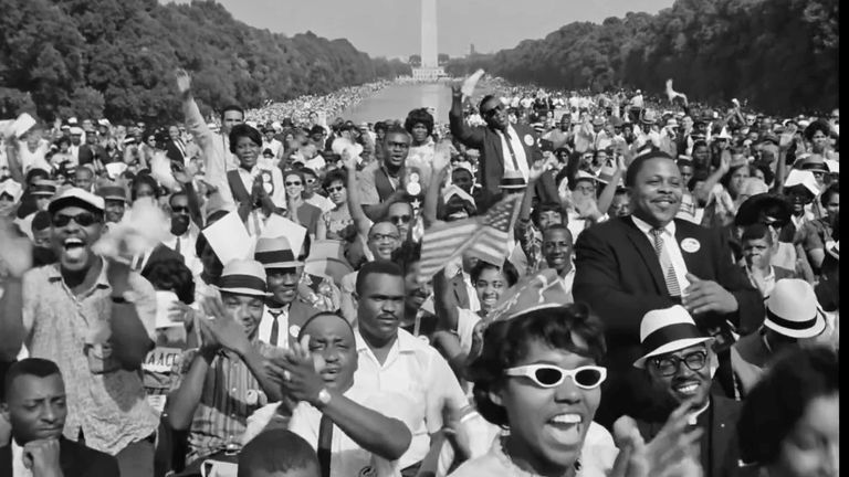 King delivered his famous &#39;I Have a Dream speech to hundreds of thousands of civil rights supporters in Washington in 1963. Pic: Dogwoof/MLK/FBI