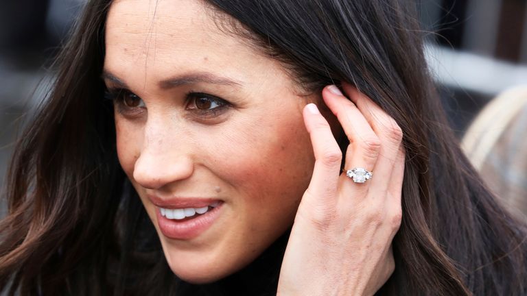 Ms. Meghan Markle arrive at the Esplanade in front of the Edinburgh Castle in Edinburgh, on February 13, 2018, on their first official joint visit to Scotland Photo by: Albert Nieboer/picture-alliance/dpa/AP Images