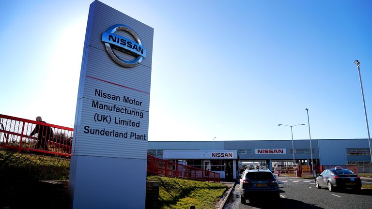 Nissan&#39;s Sunderland plant has been the subject of speculation over its future since the 2016 Brexit vote. Pic: AP