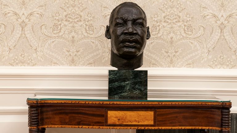 There is a bust of civil rights leader Rev. Martin Luther King Jr. Pic: AP
