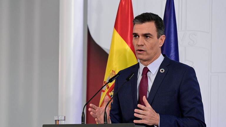 Spanish Prime Minister Pedro Sanchez reportedly said 70% of the population will need to be vaccinated