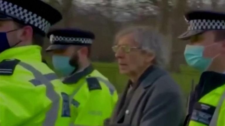 Former Labour leader Jeremy Corbyn&#39;s brother Piers was among 17 people arrested by police during an illegal anti-lockdown rally