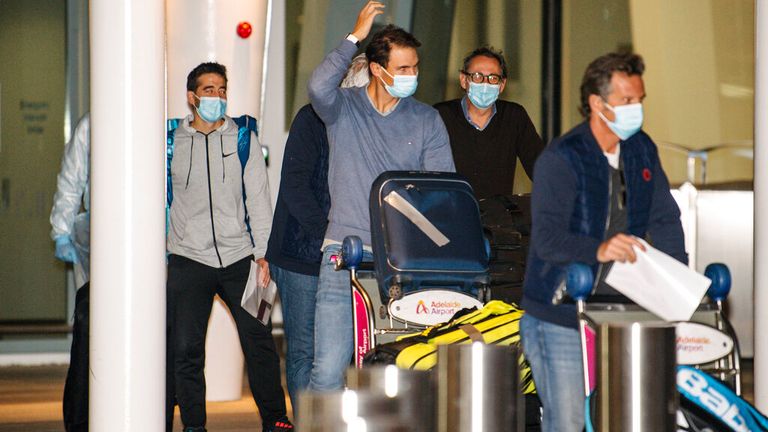 Tennis star Rafael Nadal has arrived in Australia ahead of February&#39;s tournament