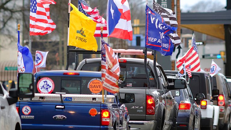 Pro-gun militias arriving in Richmond, Virginia Pic: AP Photo/Richmond Times-Dispatch, Bob Brown