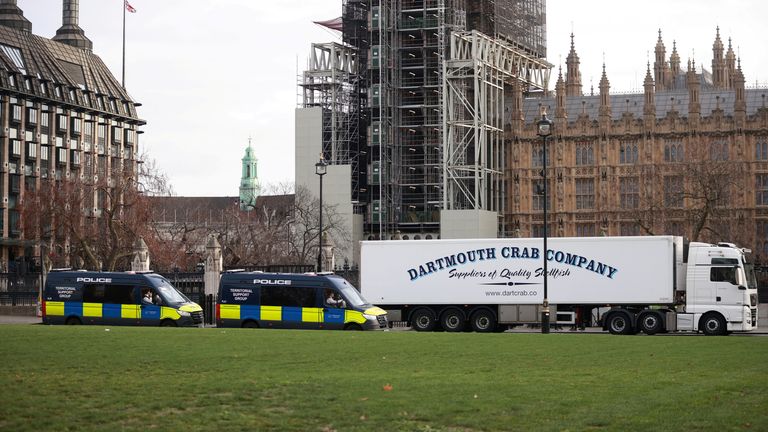 Seafood lorries from across the UK came to protest against the bureaucracy delaying them from entering the EU