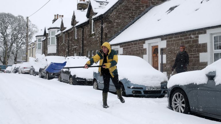 Snow is forecast for London, as well as most of England and Scotland