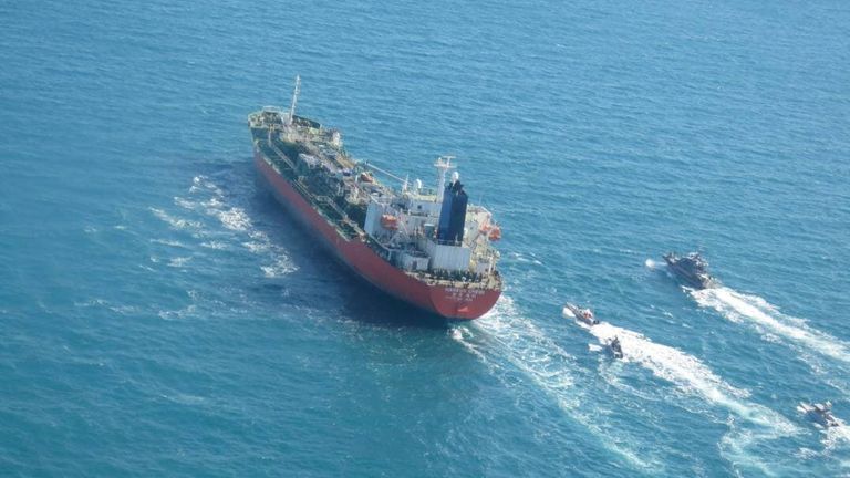 The MT Hankuk Chemi pictured in the Gulf on Monday