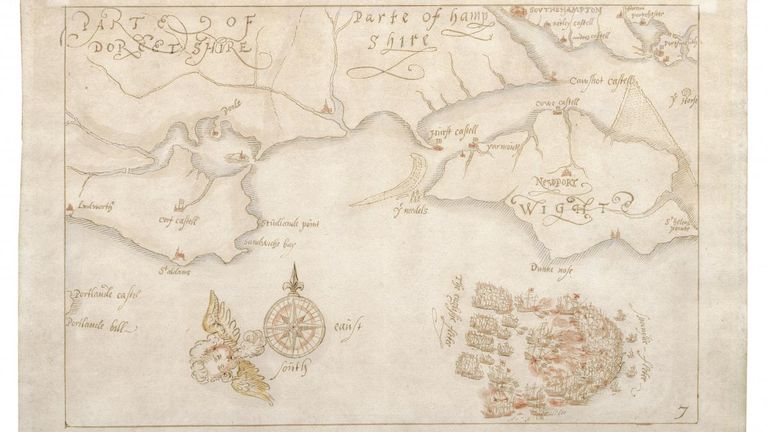 Carte de la bataille contre l'Armada espagnole - dessinée en 1589 et sauvée de l'exportation.