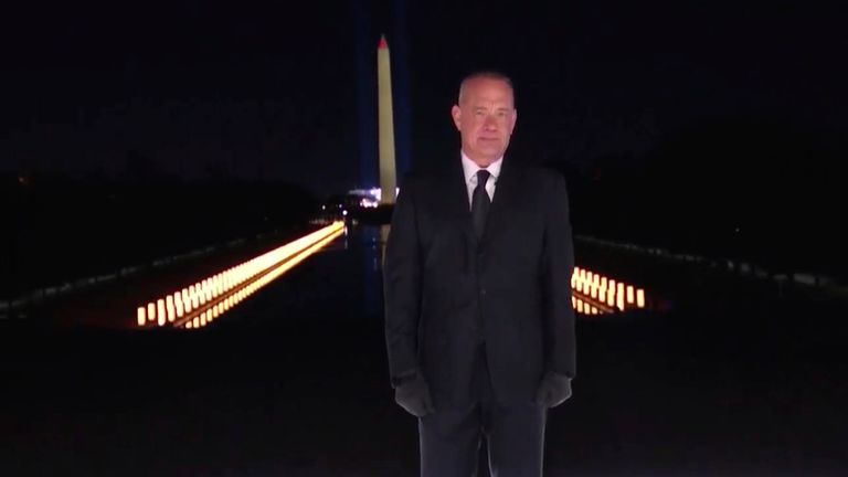 Tom Hanks hosted the TV show welcoming Joe Biden&#39;s presidency Pic: AP