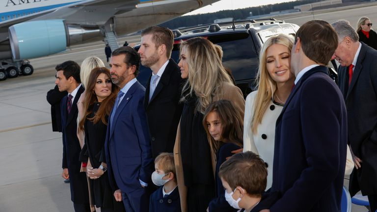 The Trump family attended Donald Trump&#39;s leaving ceremony