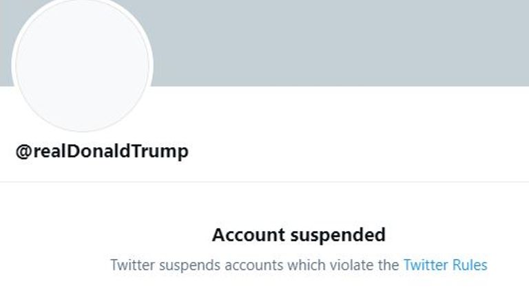 Trump's Twitter account permanently suspended
