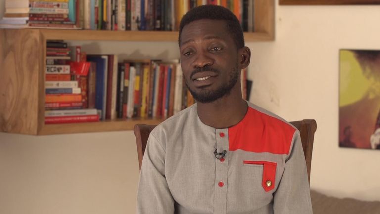 Ugandan presidential candidate Bobi Wine speaks to Sky News