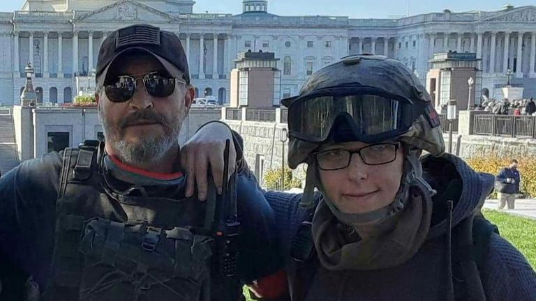 Donovan Crowl and Jessica Watkins, pictured outside the US Capitol building.