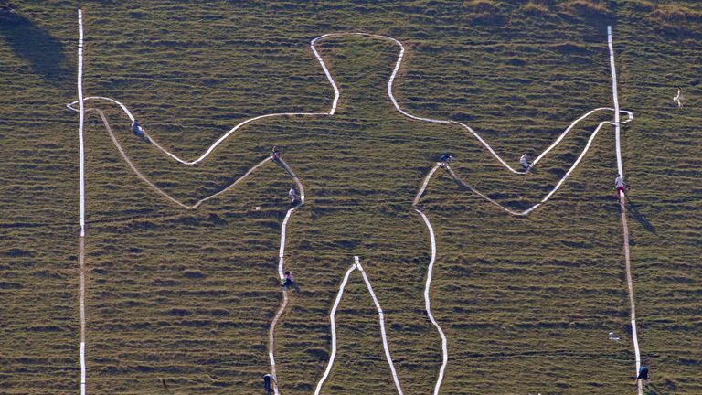 The Long Man of Wilmington before it was defaced