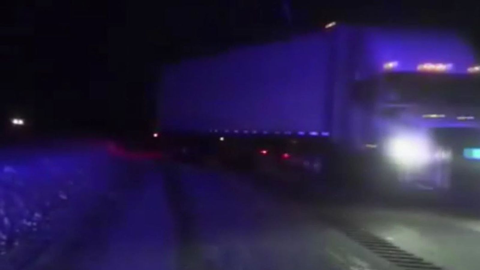 Empty emergency patrol car is smashed by sliding lorry in Idaho | US ...